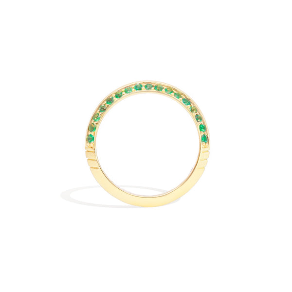 The Crew Knife Edge Stacking Ring - Emerald