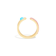 Load image into Gallery viewer, Found Cabochon Open Ring - Turquoise &amp; Pink Sapphire
